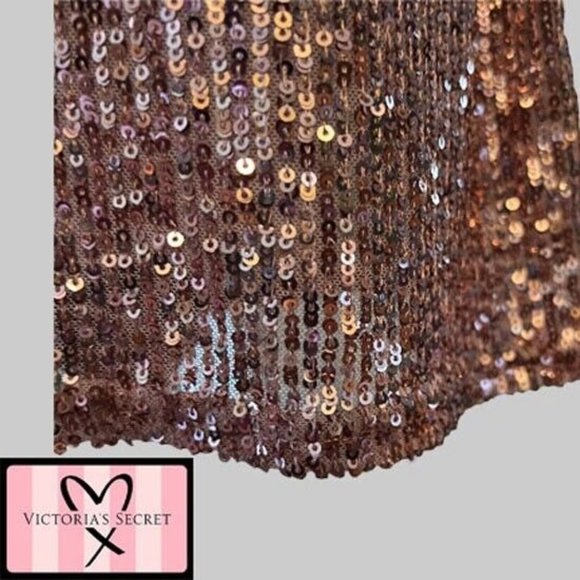 Victoria's Secret Pink Sequin 🌹  Sexy Cocktail Slip Mini Dress Size M - Picture 7 of 8